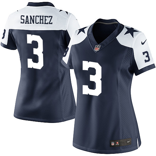 Women's Limited Mark Sanchez Nike Jersey Navy Blue Alternate - #3 Throwback NFL Dallas Cowboys